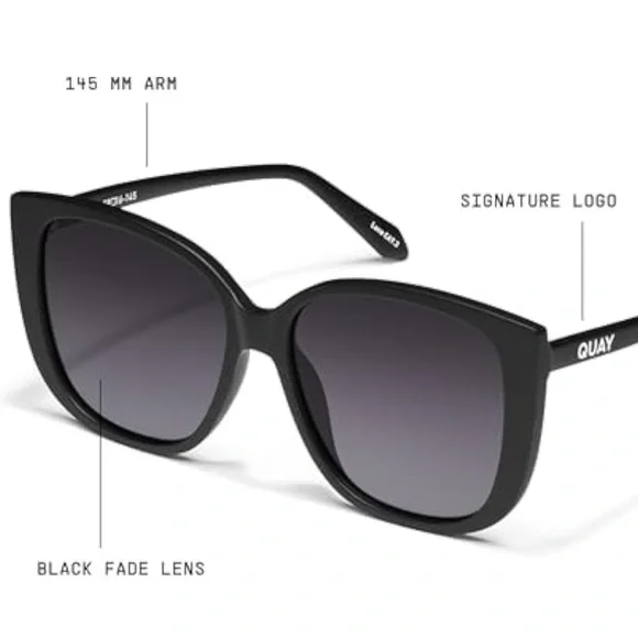 Quay Australia Black Oversized Square Sunglasses - Picture 3 of 4